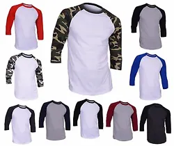 Solid stitched shirts with round neck made for durability and a great fit for casual fashion wear and baseball fans....