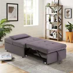 3 in 1 Single Sleeper Convertible Chair Sofa Bed Padded Lounge Couch Linen Gray. Our convertible sofa bed can be...