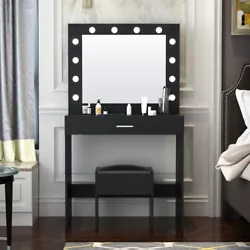 【Perfect Dresser and Vanity】The vanity and table set with lights is 55.12