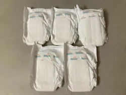 Up for sale are 5 tiny preemie diapers. You can view the last picture for reference. The size P2 is on top the other...