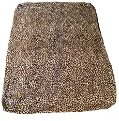 Fuzzy Leopard Print Futon Mattress or Cushion Cover - Full Sized. Condition is Used. Shipped with USPS Ground Advantage.