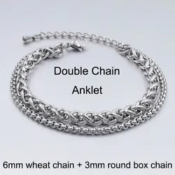 Item Tyle: Fashion Anklet. Material: Stainless Steel. Size: 21cm + 5cm extend chain.