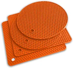 Qs INN Silicone Trivet Mats | Hot Pot Holders | Drying Mat | Jar opener | Spoon rest and Coaster, our 7 in 1...