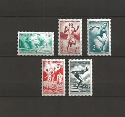 MONACO 1948. Série complète N°s 319 à 323 (5 valeurs). Neufs sans charnière.