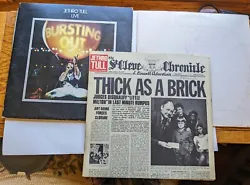Thick As A Brick - Record Fair condition, Cover VG condition, Newspaper Insert EX condition; Jethro Tull Live Double...