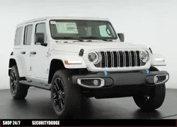 This ALL NEW 2024 Jeep Wrangler Sahara 4xe features the bright white clear coat exterior and black cloth seats. This...
