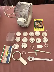 Popeils Automatic Pasta Maker Machine Model P400 w/ 12 Dies + Accessories. (See photo).