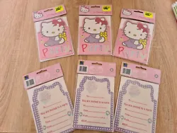 Lots Carte invitation party Hello Kitty. 3 lots disponibles. Neufs dans emballage origine  Envoi en lettre verte ou...