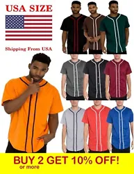 Men’s Baseball Jersey – Button Down Short Sleeve T-Shirts Active Team Sports Uniforms Plain Tee Hipster Top Be sure...