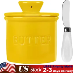 【EASY TO CLEAN】： The butter container is made of high-quality ceramics, fired at 2200 degrees, is sturdy and not...
