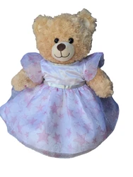 Build-A-Bear Giant Happy Hugs Teddy w star lace gown 2017  Item is preOwned. It may show normal signs of wear or tear....