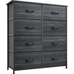 Number of Drawers: 8. Style: Modern. Color: Charcoal Black Wood Grain.