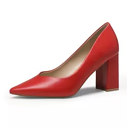 Slip on design: easy-on-and-off chunky heels shoes with light wear-resistant TPR non-slip sole ensure a secured...