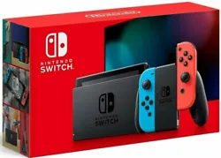 • Nintendo Switch console (Newest Version, Version 2 with Longer Battery Life) ( Region Free Version). with Neon Blue...