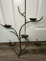 Tea Light Candle Holder. Wall Mounting. Color: Dark Brown.