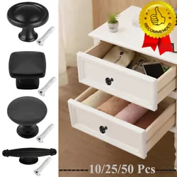 Application: Suitable for kitchen cabinet, door, drawer, shoe cabinet, chest, bookcase. Elegant Black Finish: Simple...