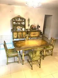 ~set includes table with 4 chairs, china cabinet, chest of drawers. ~ table; 63