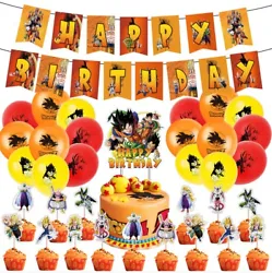 Easy to inflate: just add helium. Details: Various Dragon Ball Z cake inserted cards make your cake personalized. Care...