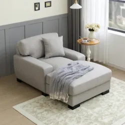 Add subtle comfort to your bedroom or living room with this stylish linen upholstered lounge. The chaise backrest and...