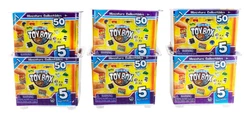 The clear top reveals one toy and four are hidden mini toy surprises inside. These are tiny, non-working replicas....
