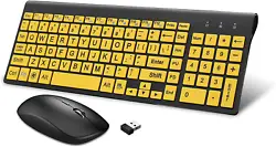 Wireless USB Keyboard & Mouse?Easy and Stable Connection to Your Devices, Save Usb Port, Just Need One 2.4G Nano...