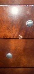 Queen bedroom set in good condition includes all four pieces except mattress. Has minor damaging on dresser drawer and...