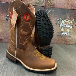 SOLE: TRACTOR. TOE: SQUARE TOE. YOU ARE BUYING HIGH QUALITY RODEO GENUINE LEATHER BOOTS! RUBBER SOLES FOR LONGER...