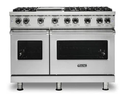 Viking Professional 5 Series VGR5486GSS. Left Oven Right Oven The rack fully extends, saving you from reaching into the...