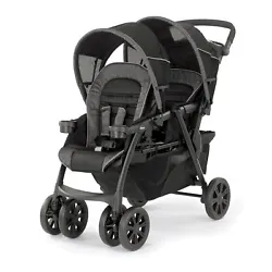 No adapter needed!Two padded stroller seats with independent, adjustable and removable canopies accommodate older...