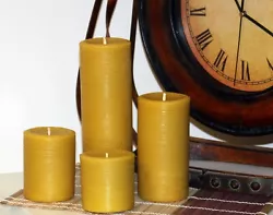 Entirely handmade candles. We use only pure 100% beeswax, no paraffin addition. 100% pure beeswax pillar candles...