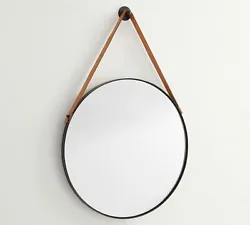 With their oil-rubbed bronze finish, they have a subtle industrial edge. The mirror features a leather hanging rope for...