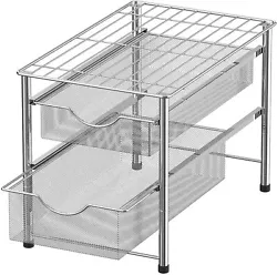 Widely used: Great sliding basket organizer drawer for organizing your kitchen, bathroom, office supplies. Outdoor...