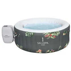Inflatable hot tub fits up to 3 people for destressing relaxation. ChemConnect™ dispenser provides a stable level of...