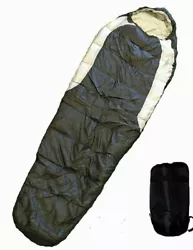 Adult Mummy Type Camping Sleeping Bag with Carrying Case Black. This form fitting mummy style sleeping bag will provide...