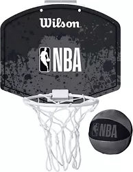 NBA OFFICIAL: Wilson is the official basketball of the NBA. Wilson NBA Team Mini Basketball Hoop - NBA, Black/Grey.