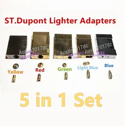 Le forfait comprend: 5 adaptateurs pour briquets Dupont pour bouchons jaune /rouge /vert / bleu /Blue sur chacun....