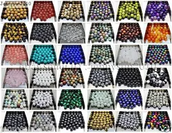 4mm 40Pcs, 6mm 30Pcs, 8mm 20Pcs, 10mm 10Pcs, 12mm 5Pcs. Gemstone Beads to Choose From ：. Shape : Smooth Round Beads....