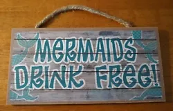 Made of wood composite with rope hanger. Beach Decor Sign.