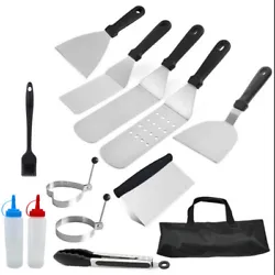 All tools are DISHWASHER SAFE for quick and easy BBQ clean up. 1 Griddle Scraper,1 Scraper Chopper,1 Stainless Steel...
