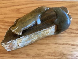 Beautiful Carved Stone Seals Diorama by Ben Saclamana of King Island, AK. I am unsure of the type of stone but the seal...