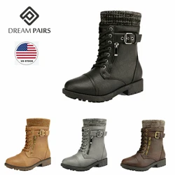 Fishished with a padded soft faux fur insole. Dream Pairs Kids Girls Boys Snow Boots Faux Fur Lined Mid Calf Warm Ski...