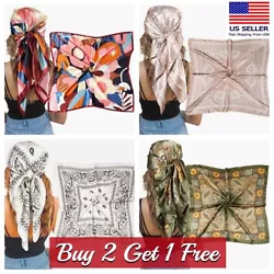 VERSATILE: vivid silk square scarves, which can be used as hair scarf, shawls, handbag scarf, hat decoration, cowboy...