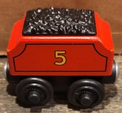 James’s Tender Thomas the Train Friends Wooden Railway Red 5 Y4070 James.  May show very minor wear. Overall, James...