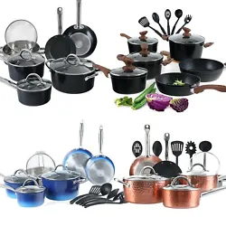 【Super Non-Stick Experience 】Inside - The non stick pot set cooking ware features a durable and long lasting...