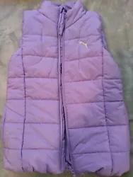 Puma puffer vest girls size M (10-12) lilac color.