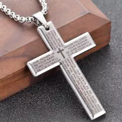 Cross Pendant Necklace. Stainless Steel Necklace. Stud Earrings. Stainless Steel Bracelet. Leather Necklace. Alloy...