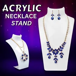 Acrylic Display Stand Necklace Pendant Bust Mannequin Earring Jewelry Chain Show. Organize jewelry: This acrylic...