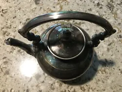Excellent condition antique silver on copper teapot - well kept and dent free.
