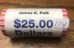 2009 Presidential James K. Polk $1 Dollar Coins $25 Unopened Roll. #174. This is an unopened roll I purchased in 2009...