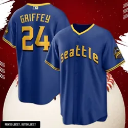 ThisBlue Ken Griffey Jr. #24 Seattle Mariners 2023 City Baseball Jersey S/5XL - is all over printed 3D Baseball Jersey...